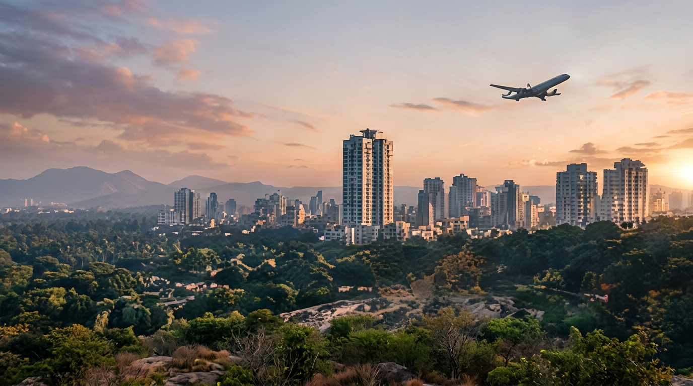High-rise apartments at Bhartiya City, North Bangalore